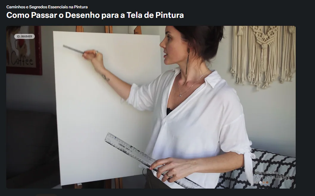 Aula do curso Os Segredos da Pintura a Óleo, na área de membros